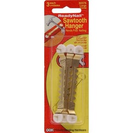 Ready Screw D-Ring Hanger, 2 Hole, Brass-Plated, 2-Pk.