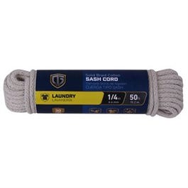 Sash Cord, Smooth, Braided Cotton, 1/4-In. x 50-Ft.