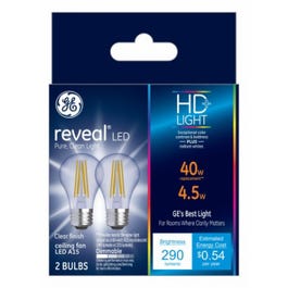 Reveal HD+ LED Ceilng Fan Light Bulbs, Clear, 290 Lumens, 4.5-Watts, 2-Pk.