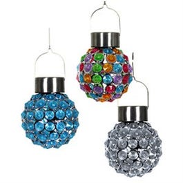 Solar Hanging Ball Light, Acrylic, Assorted Colors