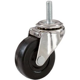 Rubber Wheel Caster, Threaded Stem, 2-In.