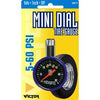 Tire Gauge, Mini Dial, 5-50 PSI,