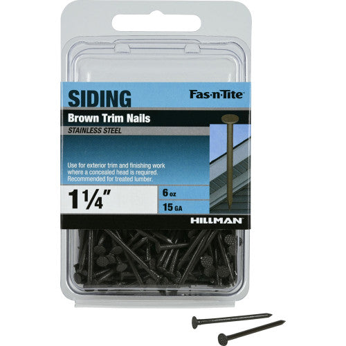 Hillman Group Fas-N-Tite Dark Brown Colored Stainless Steel Trim Nails