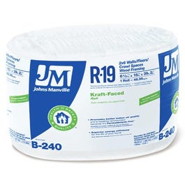 R19 Kraft Fiberglass Insulation, 6.5 x 15-In. x 39' 2 Roll