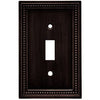 Toggle Wall Plate, 1-Gang, Beaded, Venetian Bronze Zinc