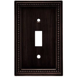 Toggle Wall Plate, 1-Gang, Beaded, Venetian Bronze Zinc