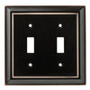 Toggle Wall Plate, 2-Gang, Architectural, Bronze & Copper Zinc
