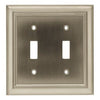 Toggle Wall Plate, 2-Gang, Architectural, Satin Nickel Zinc