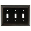 Toggle Wall Plate, 3-Gang, Architectural, Bronze & Copper Zinc