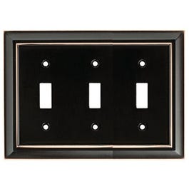 Toggle Wall Plate, 3-Gang, Architectural, Bronze & Copper Zinc