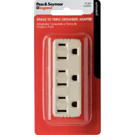 Triple Grounding Outlet Tap, 2-Pole, Ivory, 15-Amp, 125-Volt