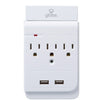 Globe Electric 3-Outlet Charging Station Surge Protector Wall Tap