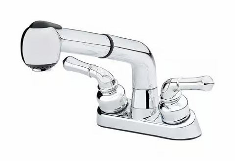 Homewerks Pullout Two Handle Chrome Laundry Faucet