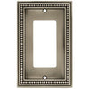 Decorator Rocker/GFI Plate, 1-Gang, Beaded, Brushed Pewter Zinc