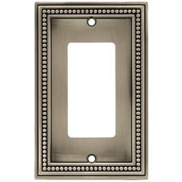 Decorator Rocker/GFI Plate, 1-Gang, Beaded, Brushed Pewter Zinc