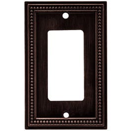 Decorator Rocker/GFI Plate, 1-Gang, Beaded, Venetian Bronze Zinc