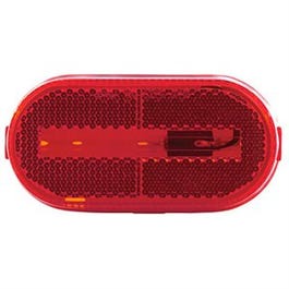 LED Trailer Clearance Light, Oval Red, 4-1/8 x 2-In.