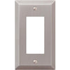 Amerelle 1-Gang Stamped Steel Rocker Decorator Wall Plate, Brushed Nickel