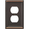 Amerelle Chelsea 1-Gang Stamped Steel Outlet Wall Plate, Aged Bronze