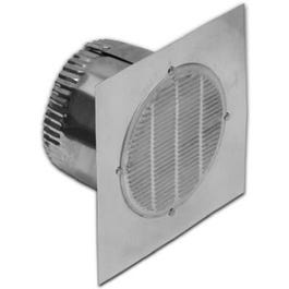 Bathroom Fan Eave Vent With Neck, Aluminum, 6-In. Square x 3-In. Collar