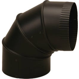 Adjustable Stove-Pipe Elbow, Black, 28 Gauge, 4-In.