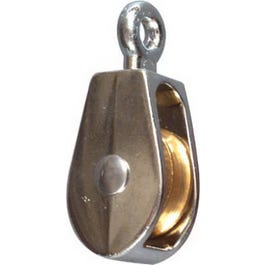 Fixed-Eye Single Pulley, Nickel-Plated, 1-In.