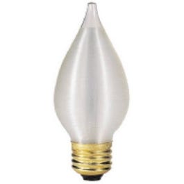 Glowescent Spun Satin Torpedo Chandelier Light Bulb, White, 25-Watts
