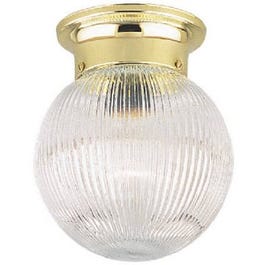 6-Inch Polished Brass Ceiling Fixture