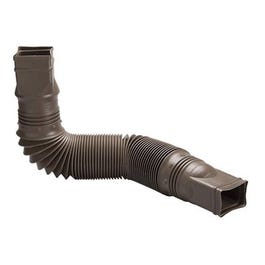 Downspout Extension, Flexible Brown Poly, Extends 24 - 55-In.