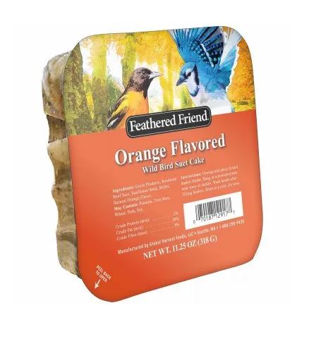Feathered Friend Orange Flavored Suet Wild Bird Food (11.25 oz)