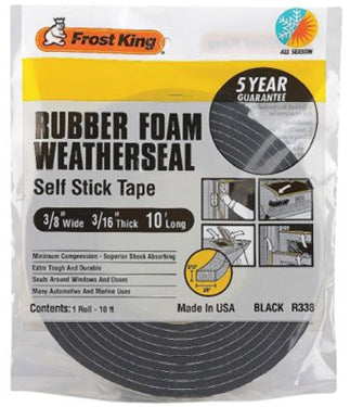 WEATHERSTRIP 3/8X5/16X10 BLACK SPONGE