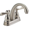 Delta Windmere Brushed Nickel 2-Handle Lever 4 In. Centerset Bathroom Faucet with Pop-Up