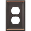 Amerelle Chelsea 1-Gang Stamped Steel Outlet Wall Plate, Aged Bronze