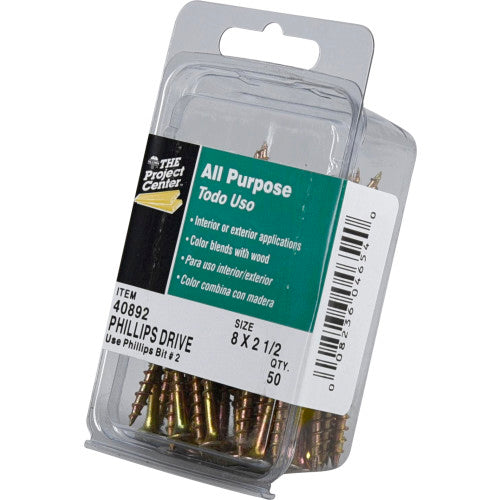 Hillman Bugle Head Phillips All Purpose Wood Screws #8 X 2-1/2 - Xl Pak