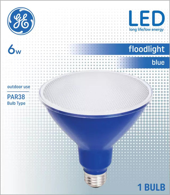 GE Lighting Classic LED 6 Watts, Blue Light, PAR38 Outdoor Floodlight Bulbs (1 Pack)
